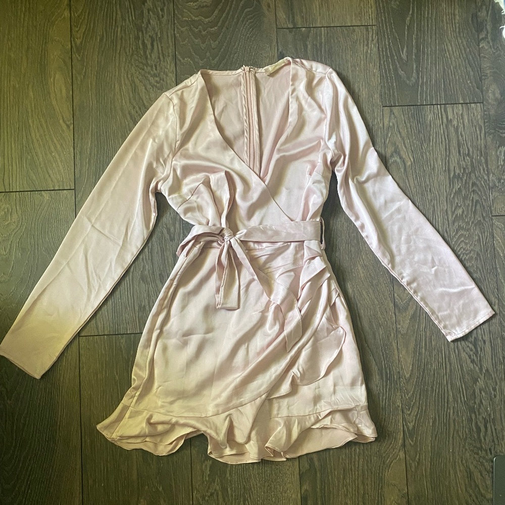 Pink ruffle romper dress